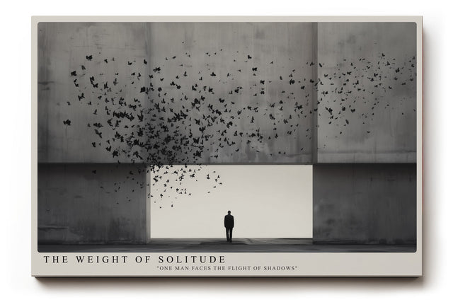 Paul Sinus Wandbild The Weight of Solitude One Man Faces the Flight of Shadows