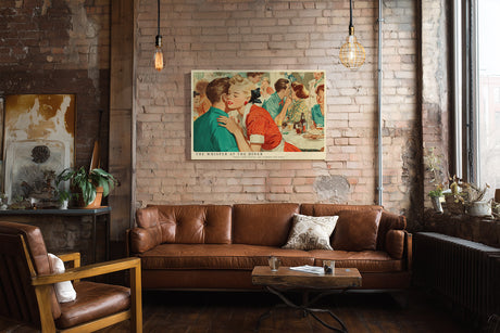 Paul Sinus Wandbild The Whisper at the Diner Vintage Romance in Summer Colors