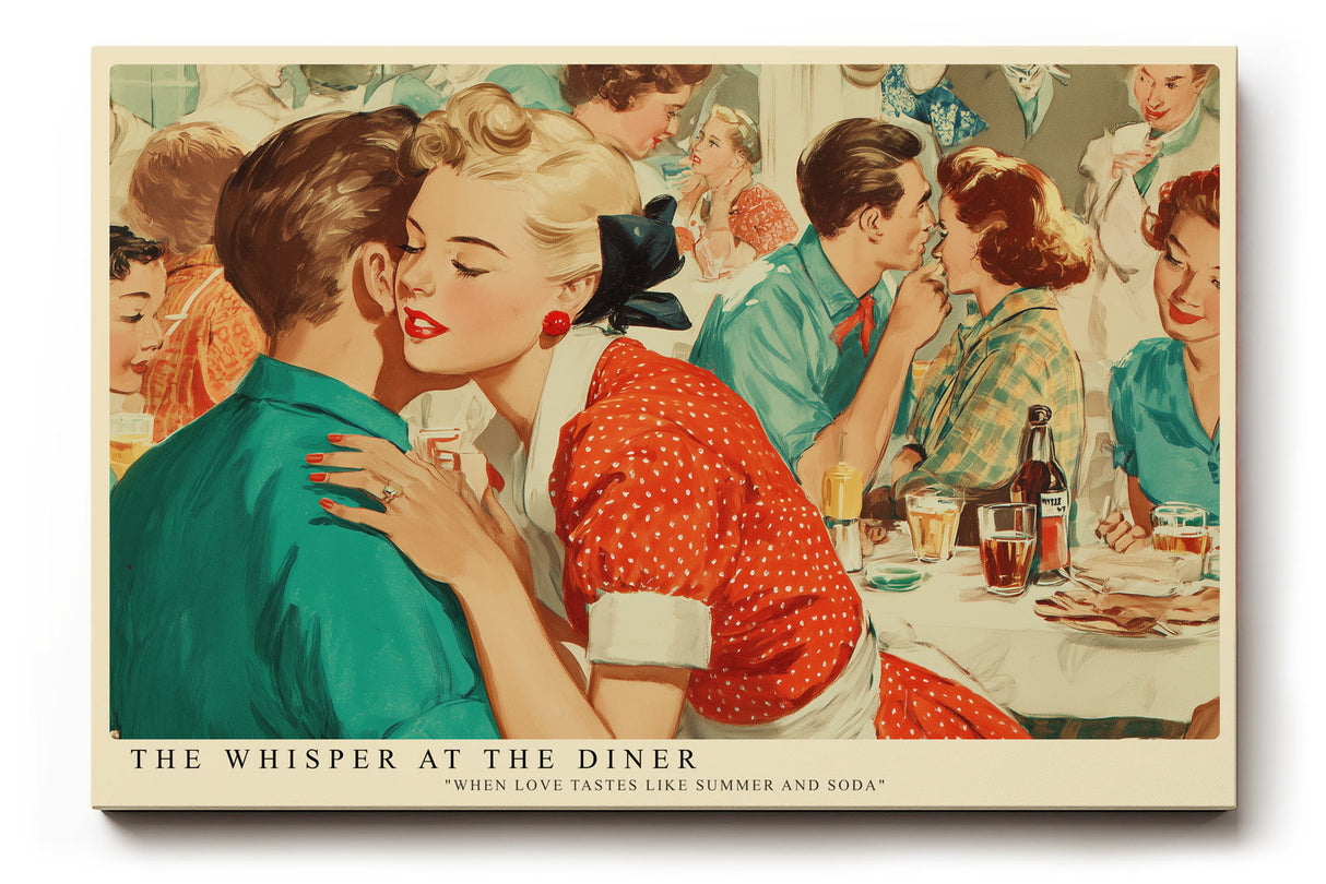 Paul Sinus Wandbild The Whisper at the Diner Vintage Romance in Summer Colors