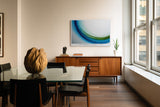 Paul Sinus Wandbild The Whisper of Colorful Lines – Sanfte Bewegung und Farbharmonie in moderner Abstraktion