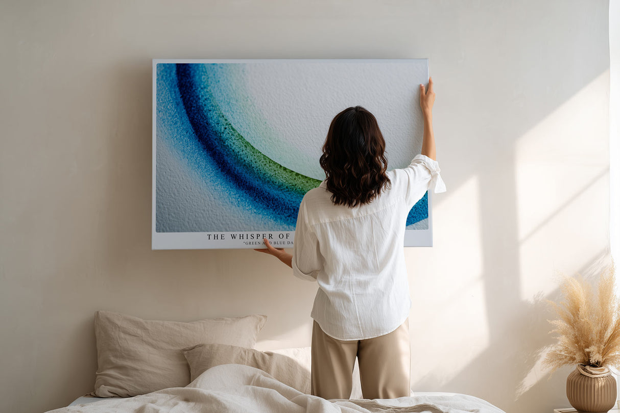 Paul Sinus Wandbild The Whisper of Colorful Lines – Sanfte Bewegung und Farbharmonie in moderner Abstraktion