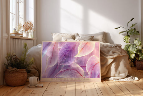 Paul Sinus Wandbild The Whispers of Colorful Leaves Soft Light in Shades of Pink and Purple