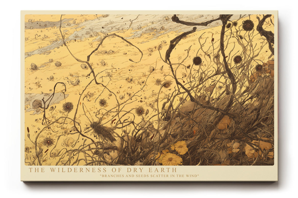 Paul Sinus Wandbild The Wilderness of Dry Earth naturinspiriertes Landschaftsmotiv in warmen Erdtönen mit feinen Pflanzenstrukturen