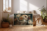 Paul Sinus Wandbild The Wisdom Blooming in Silence Owl among Tranquil Flowers