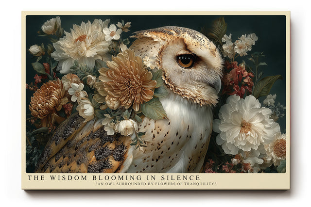 Paul Sinus Wandbild The Wisdom Blooming in Silence Owl among Tranquil Flowers