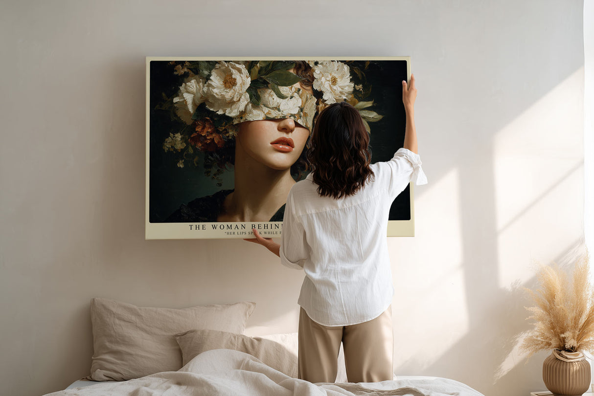 Paul Sinus Wandbild The Woman Behind Blooming Veils Beauty Hidden in Floral Mystery