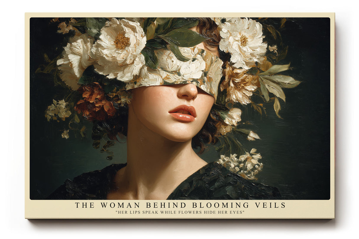 Paul Sinus Wandbild The Woman Behind Blooming Veils Beauty Hidden in Floral Mystery