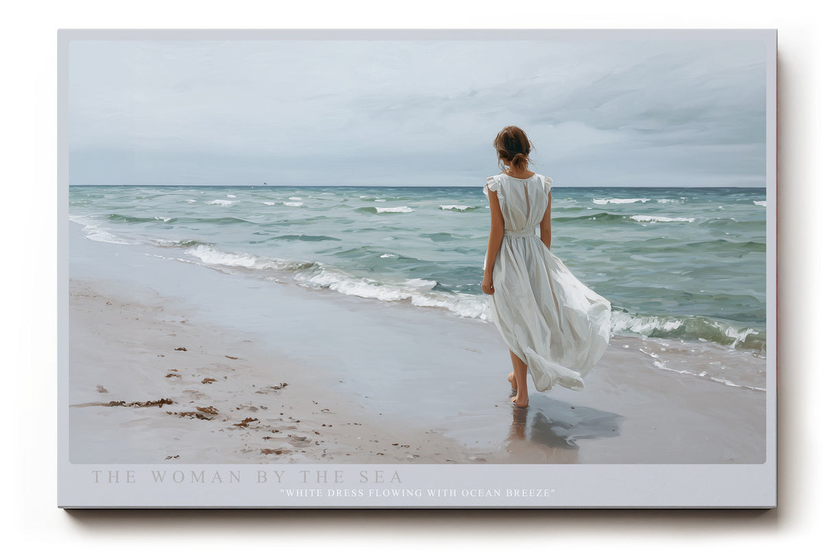 Paul Sinus Wandbild The Woman by the Sea – Stille Begegnung von Wind, Wellen und Freiheit