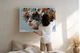 Paul Sinus Wandbild The Woman in a Mask of Blossoms Floral Portrait in Living Colors