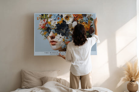 Paul Sinus Wandbild The Woman in a Mask of Blossoms Floral Portrait in Living Colors