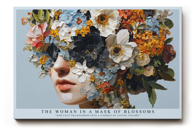 Paul Sinus Wandbild The Woman in a Mask of Blossoms Floral Portrait in Living Colors