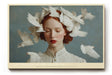 Paul Sinus Wandbild The Woman of White Doves emotionales Porträt einer Frau mit weißen Tauben in zarter Komposition