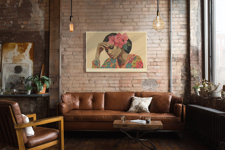 Paul Sinus Wandbild The Woman with Flowers – Collageartiges Porträt mit floralen Akzenten, Symbol für Weiblichkeit, Ausdruckskraft und Kreativität