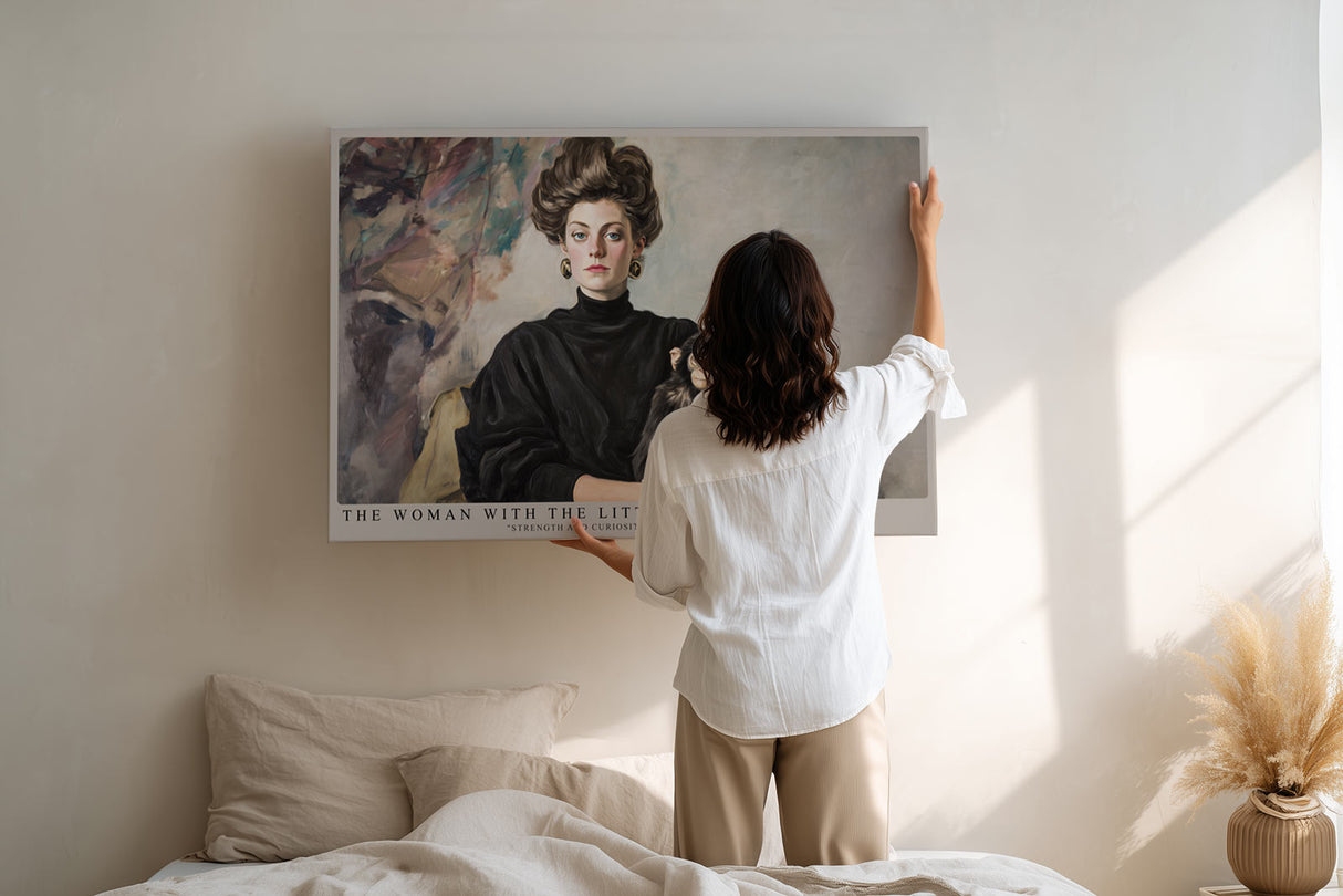 Paul Sinus Wandbild The Woman with the Little Ape klassisches Porträt mit Frau und jungem Schimpansen