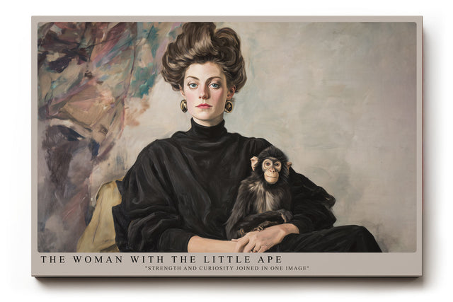 Paul Sinus Wandbild The Woman with the Little Ape klassisches Porträt mit Frau und jungem Schimpansen