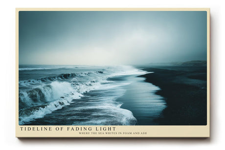 Paul Sinus Wandbild 120x80cm Tideline of Fading Light Ruhige Meereskueste mit Wellen Natur Landschaft Kunst fuer Wohnzimmer Schlafzimmer und Büro