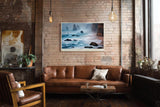 Paul Sinus Wandbild 120x80cm Tides Along the Cliffs Ruhige Meereskueste mit Felsen und Wellen Landschaft Kunst fuer Wohnzimmer Schlafzimmer und Büro