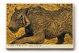Paul Sinus Wandbild 120x80cm Tiger Illustration in Gold Schwarz Moderne Tierkunst Wanddekoration