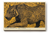 Paul Sinus Wandbild 120x80cm Tiger Illustration in Gold Schwarz Moderne Tierkunst Wanddekoration