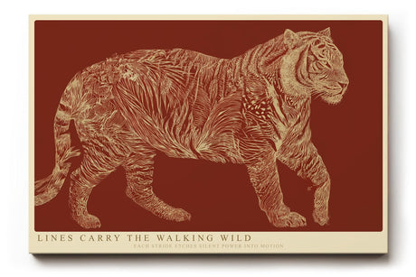 Paul Sinus Wandbild 120x80cm Tiger Linienkunst modernes Tiermotiv in grafischer Illustration