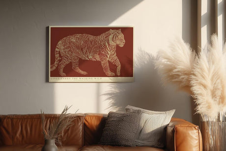 Paul Sinus Wandbild 120x80cm Tiger Linienkunst modernes Tiermotiv in grafischer Illustration