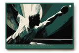Paul Sinus Wandbild 120x80cm Tischtennisspieler in Schlagbewegung moderne Sportkunst mit grafischer Dynamik