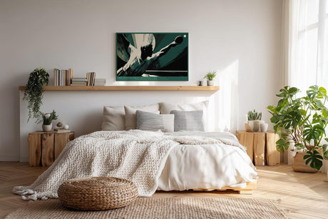 Paul Sinus Wandbild 120x80cm Tischtennisspieler in Schlagbewegung moderne Sportkunst mit grafischer Dynamik