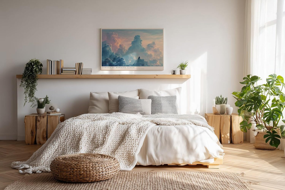 Paul Sinus Wandbild 120x80cm Towers of Morning Cloud Dramatische Wolkenformation Himmel Landschaft Kunst fuer Wohnzimmer Schlafzimmer und Büro