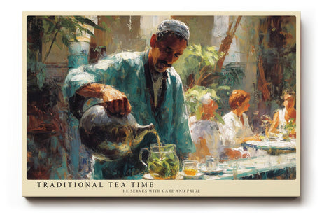 Paul Sinus Wandbild 120x80cm Traditionelle Teeszene – Atmosphärisches Motiv mit Teezeremonie und ruhiger Alltagskultur