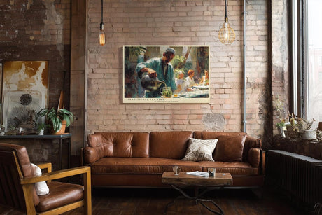 Paul Sinus Wandbild 120x80cm Traditionelle Teeszene – Atmosphärisches Motiv mit Teezeremonie und ruhiger Alltagskultur