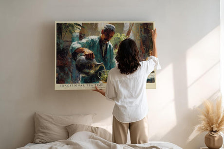 Paul Sinus Wandbild 120x80cm Traditionelle Teeszene – Atmosphärisches Motiv mit Teezeremonie und ruhiger Alltagskultur