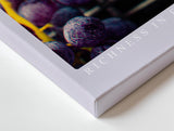 Paul Sinus Wandbild 120x80cm Trauben Makro Fotokunst modern violett blau Obst Kunstdruck grosses Kunstbild frische Wanddekoration fuer Kueche Esszimmer Wohnzimmer