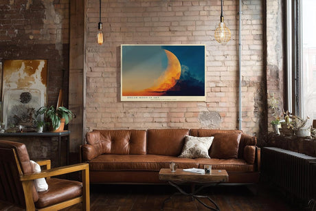 Paul Sinus Wandbild 120x80cm Traum Mond Himmel Wolken moderne kosmische Kunst Landschaft Kunstdruck stilvolle Wanddekoration fuer Wohnzimmer Schlafzimmer Büro