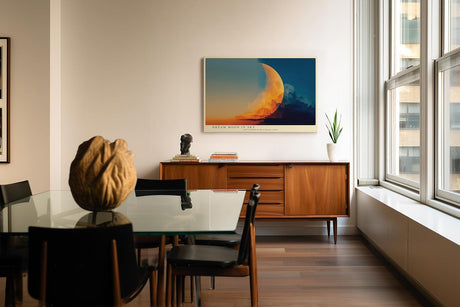 Paul Sinus Wandbild 120x80cm Traum Mond Himmel Wolken moderne kosmische Kunst Landschaft Kunstdruck stilvolle Wanddekoration fuer Wohnzimmer Schlafzimmer Büro