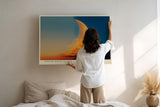 Paul Sinus Wandbild 120x80cm Traum Mond Himmel Wolken moderne kosmische Kunst Landschaft Kunstdruck stilvolle Wanddekoration fuer Wohnzimmer Schlafzimmer Büro