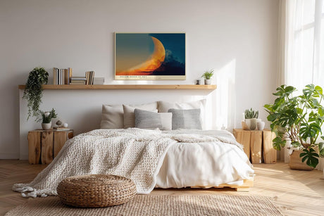 Paul Sinus Wandbild 120x80cm Traum Mond Himmel Wolken moderne kosmische Kunst Landschaft Kunstdruck stilvolle Wanddekoration fuer Wohnzimmer Schlafzimmer Büro