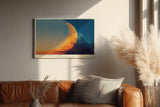 Paul Sinus Wandbild 120x80cm Traum Mond Himmel Wolken moderne kosmische Kunst Landschaft Kunstdruck stilvolle Wanddekoration fuer Wohnzimmer Schlafzimmer Büro