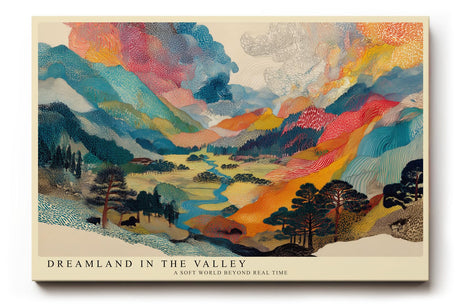 Paul Sinus Wandbild 120x80cm Traumhafte Berglandschaft mit Fluss Farbenfrohe Natur Kunst Wanddekoration