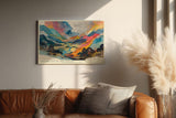 Paul Sinus Wandbild 120x80cm Traumhafte Berglandschaft mit Fluss Farbenfrohe Natur Kunst Wanddekoration