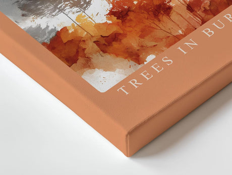 Paul Sinus Wandbild 120x80cm Trees in Burning Light Herbst Wald Landschaft Kunst Poster mit warmen Farben für Wohnzimmer Schlafzimmer Büro