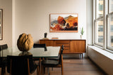 Paul Sinus Wandbild 120x80cm Trees in Burning Light Herbst Wald Landschaft Kunst Poster mit warmen Farben für Wohnzimmer Schlafzimmer Büro