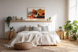 Paul Sinus Wandbild 120x80cm Trees in Burning Light Herbst Wald Landschaft Kunst Poster mit warmen Farben für Wohnzimmer Schlafzimmer Büro