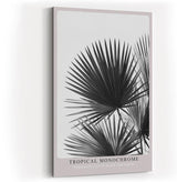 Paul Sinus Wandbild in 40x60cm Tropical Monochrome – stilvolle Palmenblätter in Schwarz-Weiß Fotokunst für modernes Wohndesign auf hochwertiger Leinwand