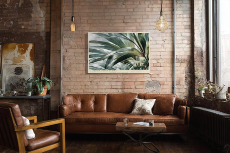 Paul Sinus Wandbild 120x80cm tropische Blaetter botanische Fotokunst gruen natur modern ruhige Pflanzen Wanddekoration fuer Wohnzimmer Büro Spa Bereich