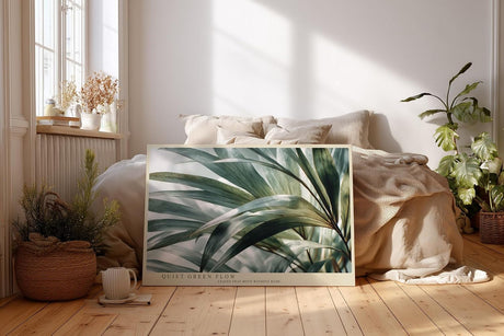 Paul Sinus Wandbild 120x80cm tropische Blaetter botanische Fotokunst gruen natur modern ruhige Pflanzen Wanddekoration fuer Wohnzimmer Büro Spa Bereich