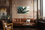 Paul Sinus Wandbild 120x80cm Tropische Blaetter moderne botanische Kunst Wanddekoration grüne Pflanzen Naturmotiv Wohnzimmer Schlafzimmer