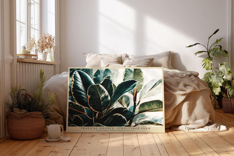 Paul Sinus Wandbild 120x80cm Tropische Blaetter moderne botanische Kunst Wanddekoration grüne Pflanzen Naturmotiv Wohnzimmer Schlafzimmer