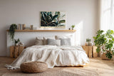 Paul Sinus Wandbild 120x80cm Tropische Blaetter moderne botanische Kunst Wanddekoration grüne Pflanzen Naturmotiv Wohnzimmer Schlafzimmer