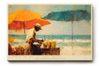 Paul Sinus Wandbild 120x80cm Tropische Strandszene Copacabana mit Sonnenschirmen und Getraenkeverkaeufer Sommerliche Kunst fuer Wohnräume