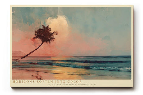 Paul Sinus Wandbild 120x80cm Tropischer Strand mit Palme bei Sonnenuntergang ruhige Landschaftskunst